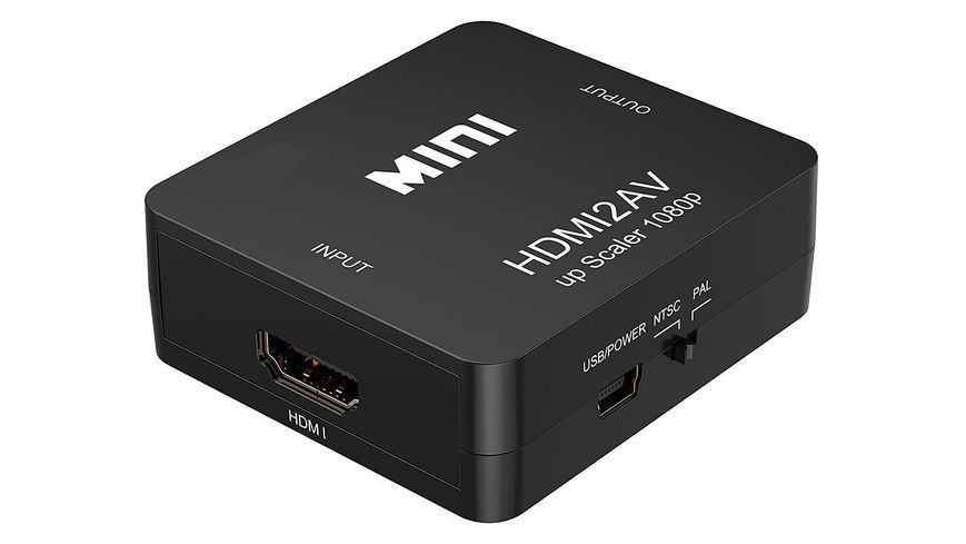 Конвертер Mini, HDMI to AV, ВИХІД 3RCA (мама) на ВХІД HDMI (мама) 43520 фото