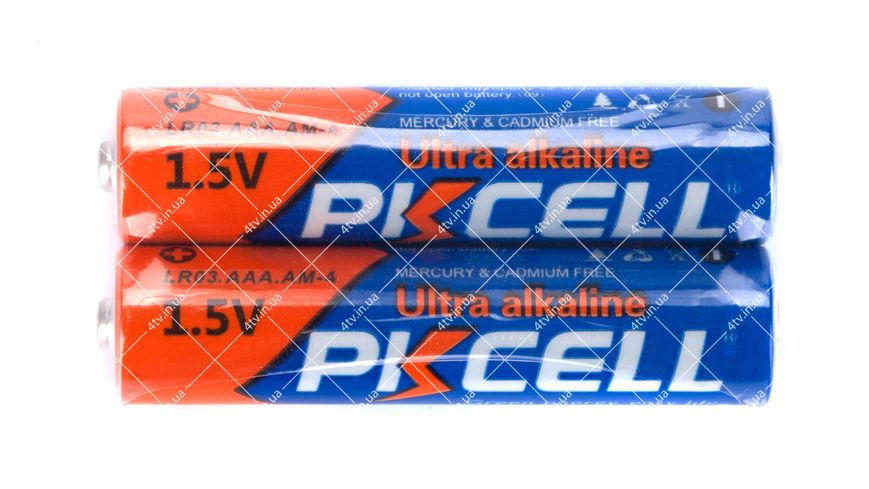 Батарейка PKCELL ULTRA ALKALINE 1.5V AAA/LR03 2 шт пластик 40555 фото