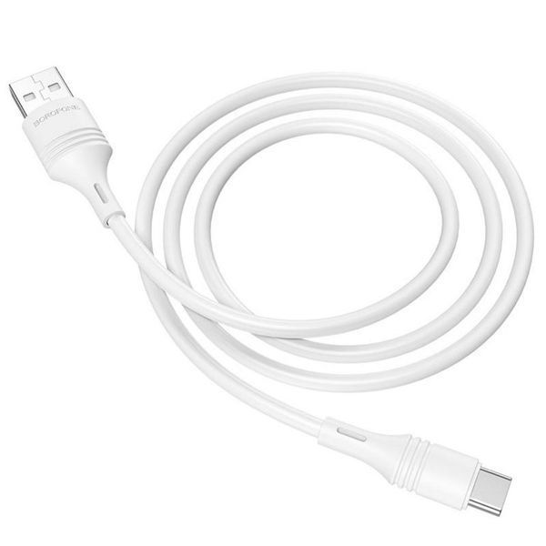 Кабель BOROFONE BX43 USB 2.0 TYPE-C PVC PVC connectors 3A 1 метр white 50546 фото