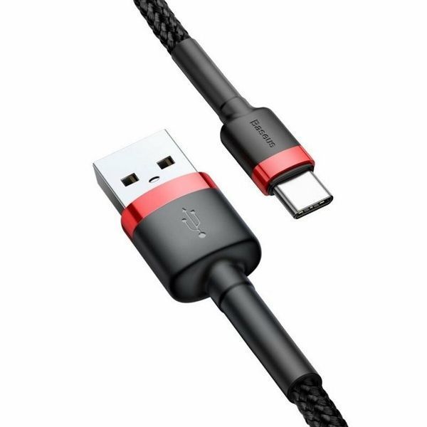 Кабель USB 2.0 TYPE-C Baseus Cafule Red+Black 1 метр 49615 фото