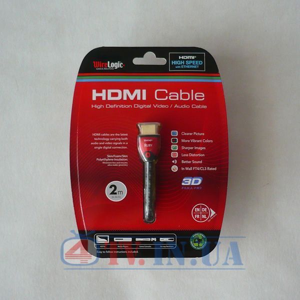 Кабель HDMI-HDMI WireLogic v1.4 2 метра 48573 фото