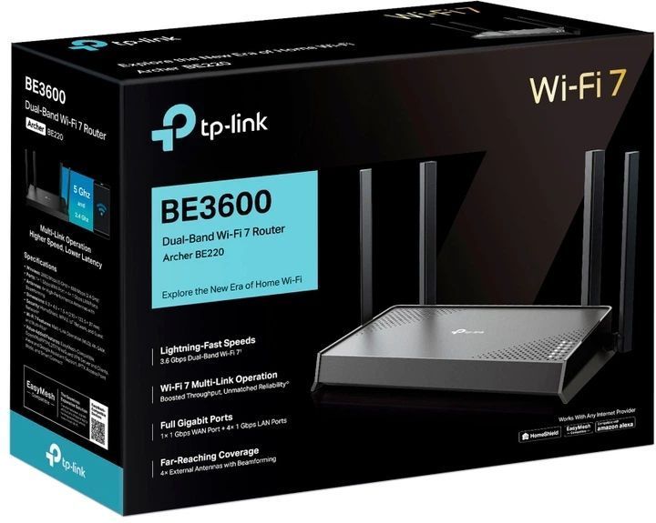 TP-LINK Archer BE220 Wi-Fi WiFi7 Маршрутизатор 00-00078789 фото