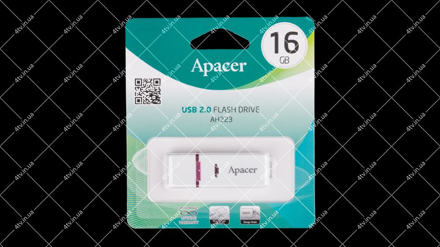 Накопичувач Apacer 16GB AH223 WHITE USB 2.0 41644 фото