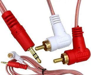 Кабель 2RCA-3.5мм Jack Audio Tcom 1.5 метра кутовий 47590 фото