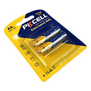 Батарейка PKCELL EXTRA HEAVY DUTY 1.5V AA/R6 2 шт блістер 49709 фото