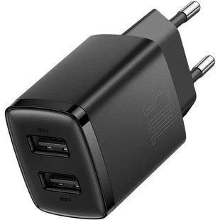 Адаптер мережевий Baseus Compact Charger 2U 10.5W Black 2 порти 50650 фото