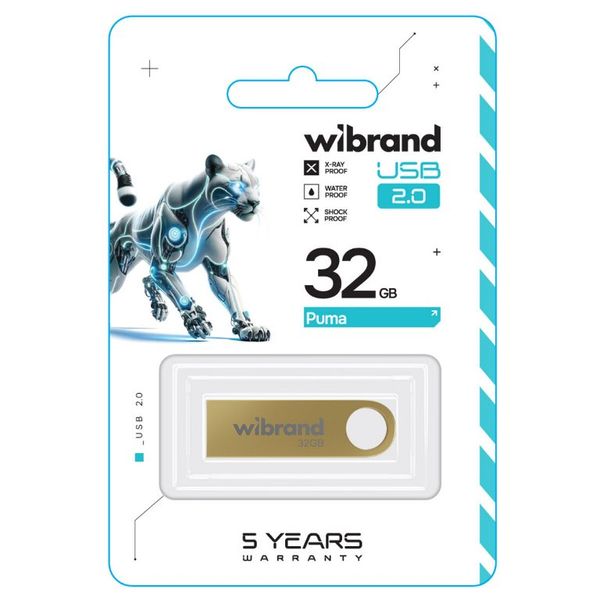 Накопичувач Wibrand Puma 32Gb Gold USB 2.0 (WI2.0/PU32U1G) 51068 фото