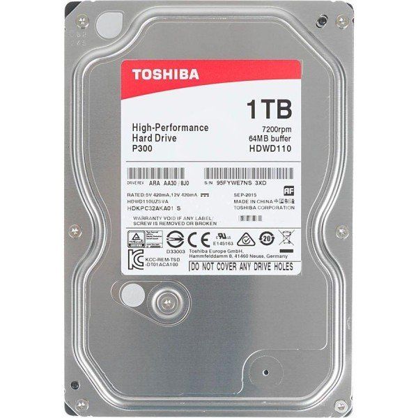 Жорсткий диск Toshiba P300 3.5" 1TB (HDWD110UZSVA) 43950 фото