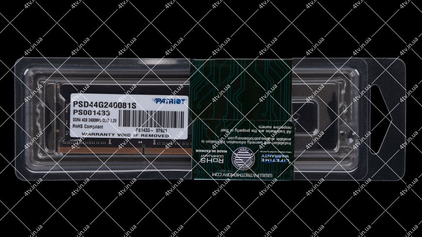 Patriot SODIMM DDR4-2400 4096MB PC4-19200 Signature Line (PSD44G240081S) 42538 фото