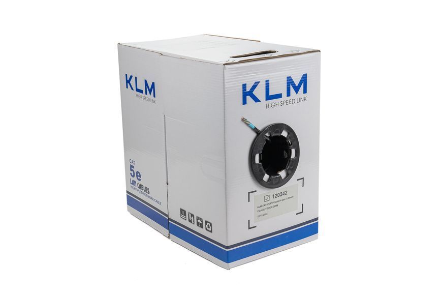 Кабель витая пара KLM FTP 4Pх0.5 PE CCA B 305m (черный) наружная 00-00078785 фото