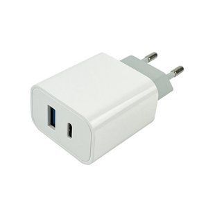 Адаптер сетевой Mibrand MI-15 20W 5V/2.1A PD + Quick Charger USB 2 порти 49664 фото
