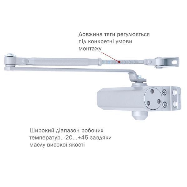 Доводчик дверной RYOBI 9900 9903 Silver 00-00076179 фото