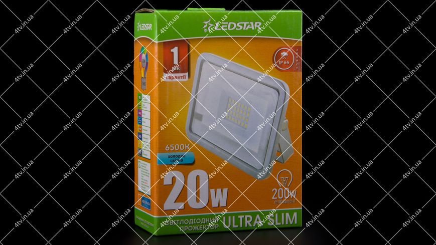 Прожектор LED світлодіодний LEDSTAR ULTRA SLIM 20W 1600lm 6500K IP65 41579 фото