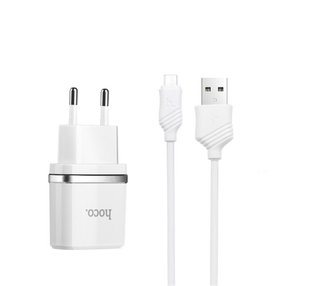 Адаптер мережевий Hoco C11 5V/1A Smart Micro cable USB 1 порт 49665 фото