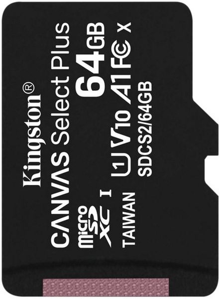 Карта пам'яті microSDXC Kingston 64GB Canvas Select Plus UHS-I U1 V10 A1 (SDCS2/64GB) 46475 фото