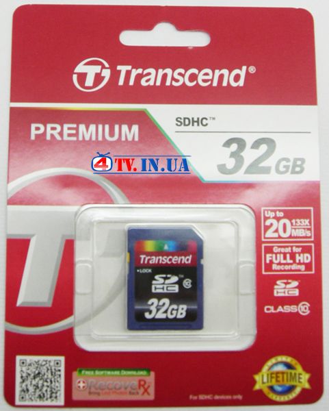 Карта пам&#39;яті SDHC Transcend 32GB class 10 (TS32GSDHC10) 48676 фото