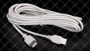 Кабель удлинитель USB 2.0 Female to Male 5 метров серый 45325 фото