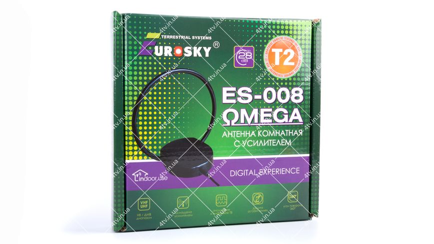 Т2 антена Eurosky ES-008 OMEGA активна кімнатна 5V 40896 фото