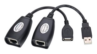 Подовжувач USB по кручений парі RJ-45 to AM + RJ-45, Blister до 50 метрів 49776 фото