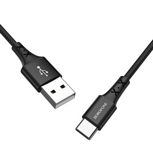 Кабель BOROFONE BX20 USB 2.0 TYPE-C TPE connectors 2A 1 метр black 51293 фото